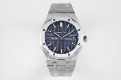 Top Grade Replica AP Royal Oak 15500 Blue Dial Watch Swiss Movement Men 41MM 